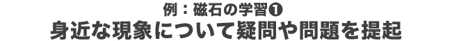 例：磁石の学習①身近な現象について疑問や問題を提起
